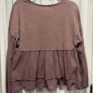 Altar'd State Women's Mauve Long Sleeve Boho Style Distressed